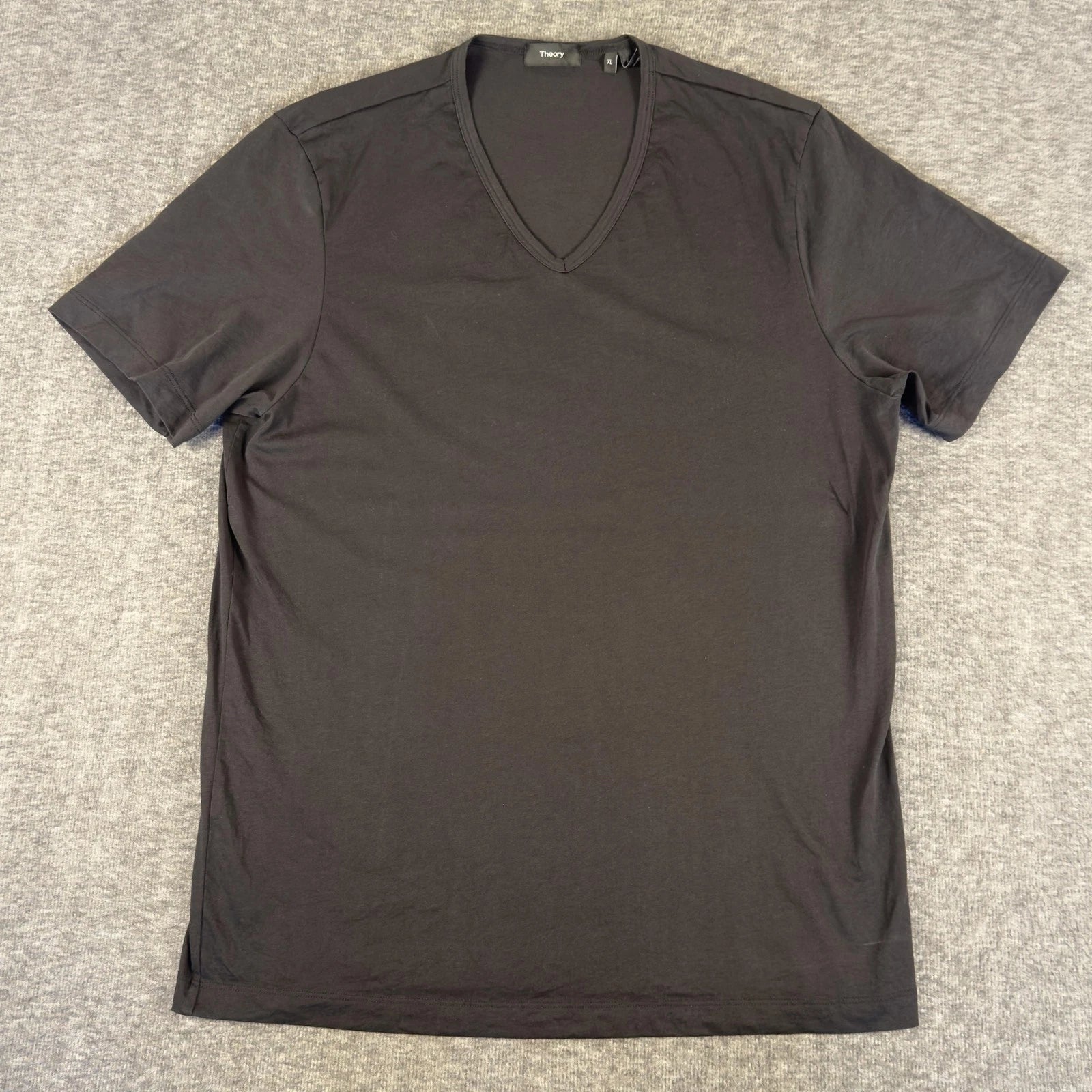 Theory Shirt Mens XL Black V Neck Short Sleeve Soft Casual Tee T-Shirt