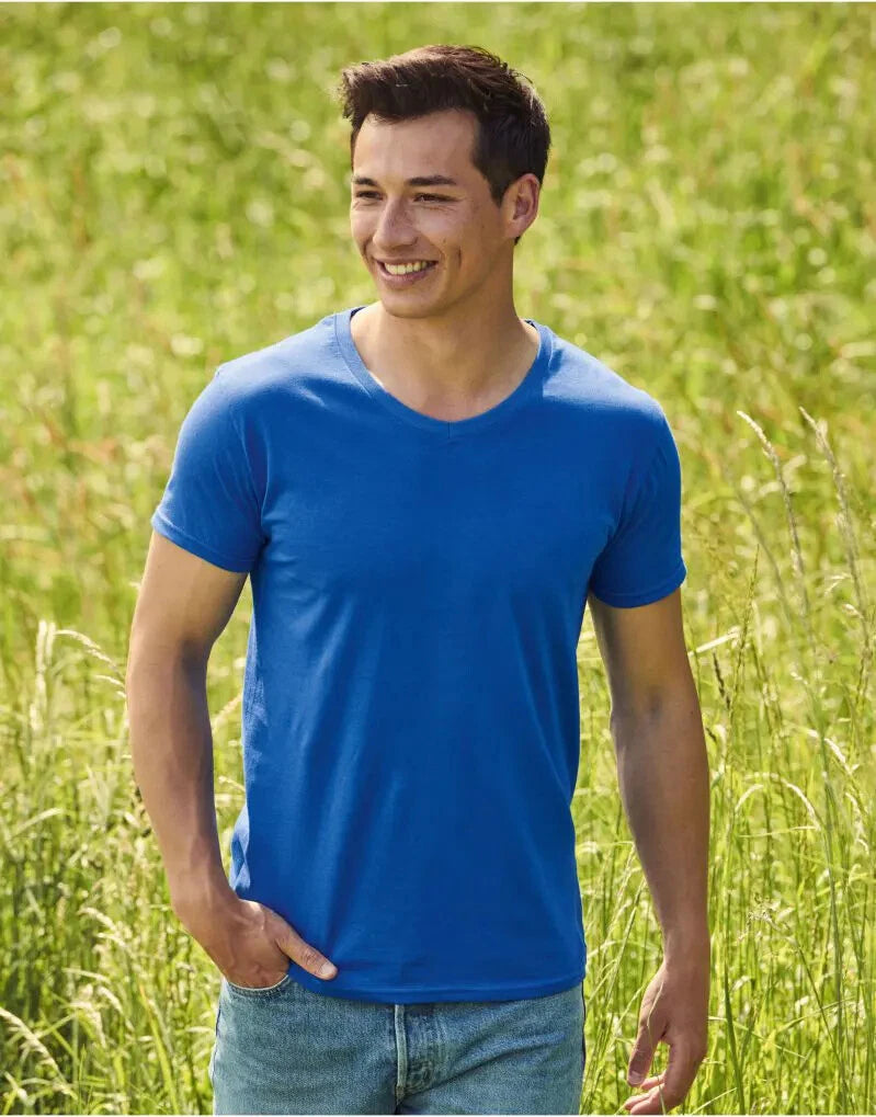 Fruit Of The Loom Mens Iconic 150 V-Neck Tee 100% Ring Spun Cotton T-Shirt