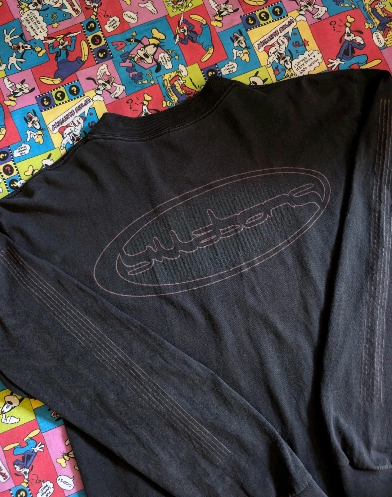 VTG 90s/Y2K Billabong Mens BLK Long Sleeve Surf Wear Long-Sleege L RARE DBL SIDE