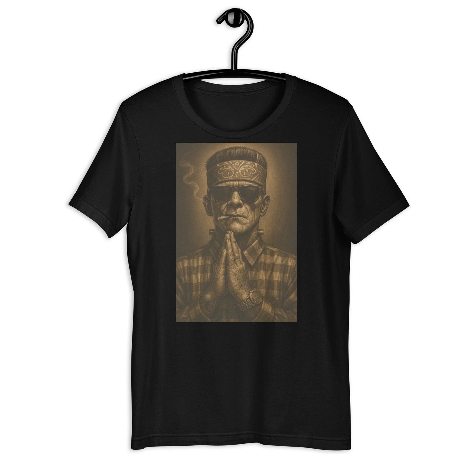 Chicano Homie Praying Bandana Tattoo Street Art Vintage T-Shirt Design!