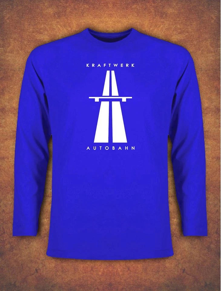 KRAFTWERK AUTOBAHN RETRO TECHNO T-shirt Long Sleeve Blue