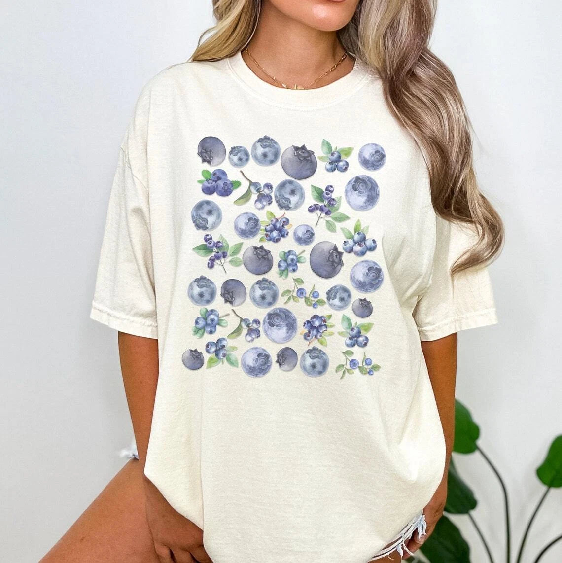Blueberries, Aesthetic Fruit Shirt, Fruit Shirt, Vintage Graphic Shirt, Foodie