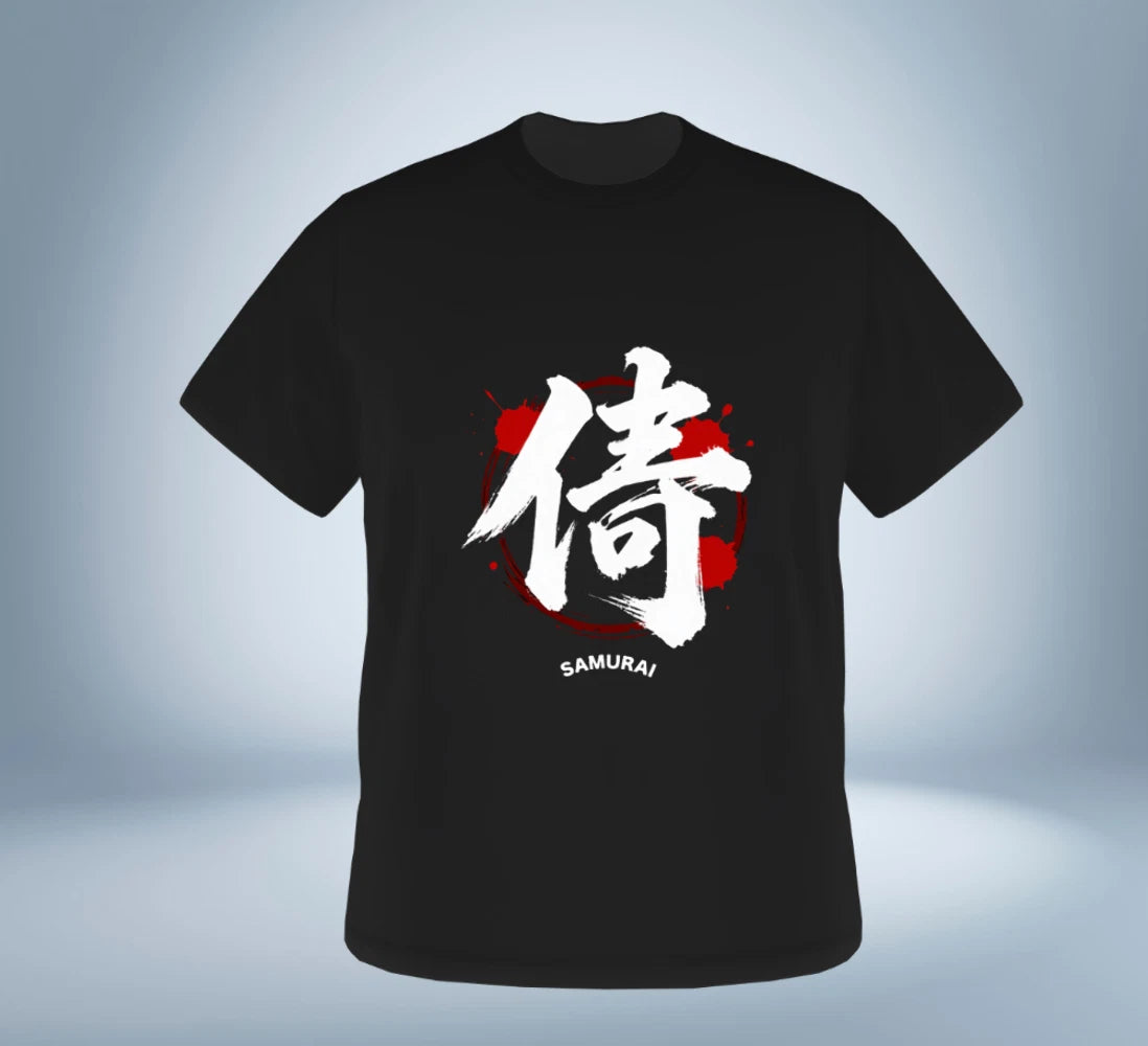 KANJI Collection – Samurai Spirit T-Shirt（Black）Original Tokyo Treasures Japan