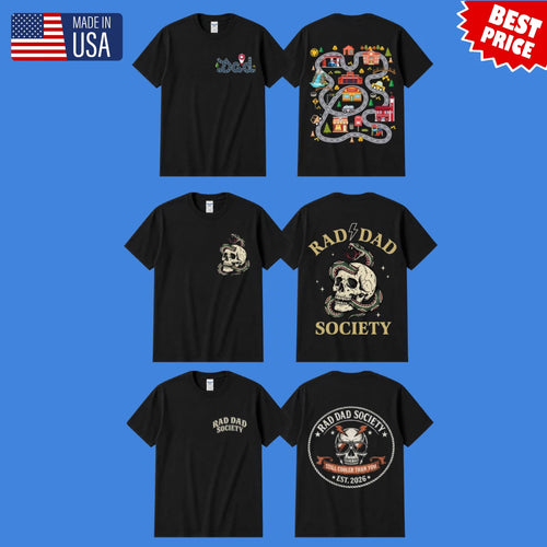 (Collection) Rad Dad Society Shirt Funny Fathers Day Gift Cool Dad Tee S-5XL