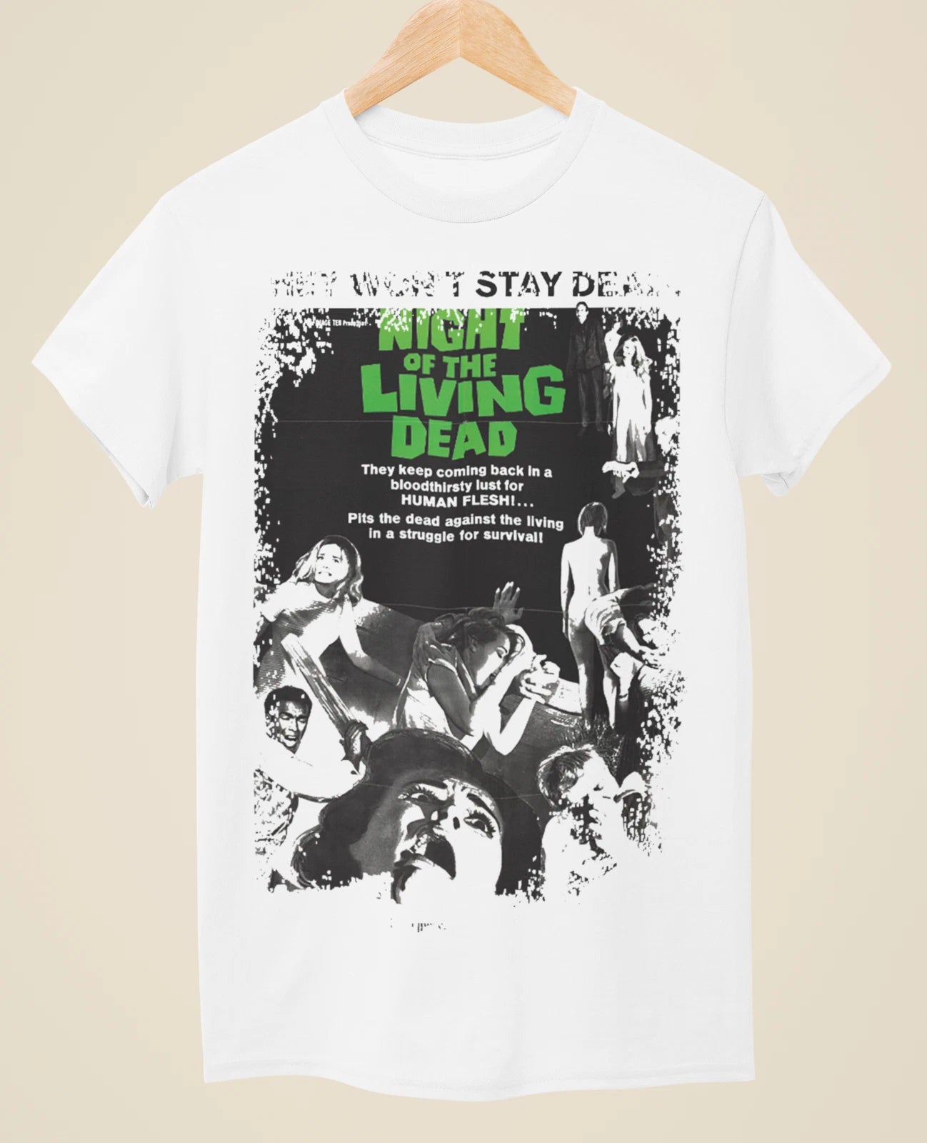 Night of the Living Dead - Movie Poster Inspired Unisex White T-Shirt