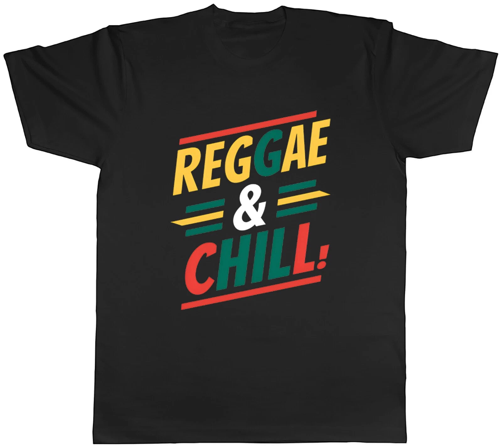 Reggae and Chill Mens T-Shirt Jamaican Music Love Rasta Tee Gift