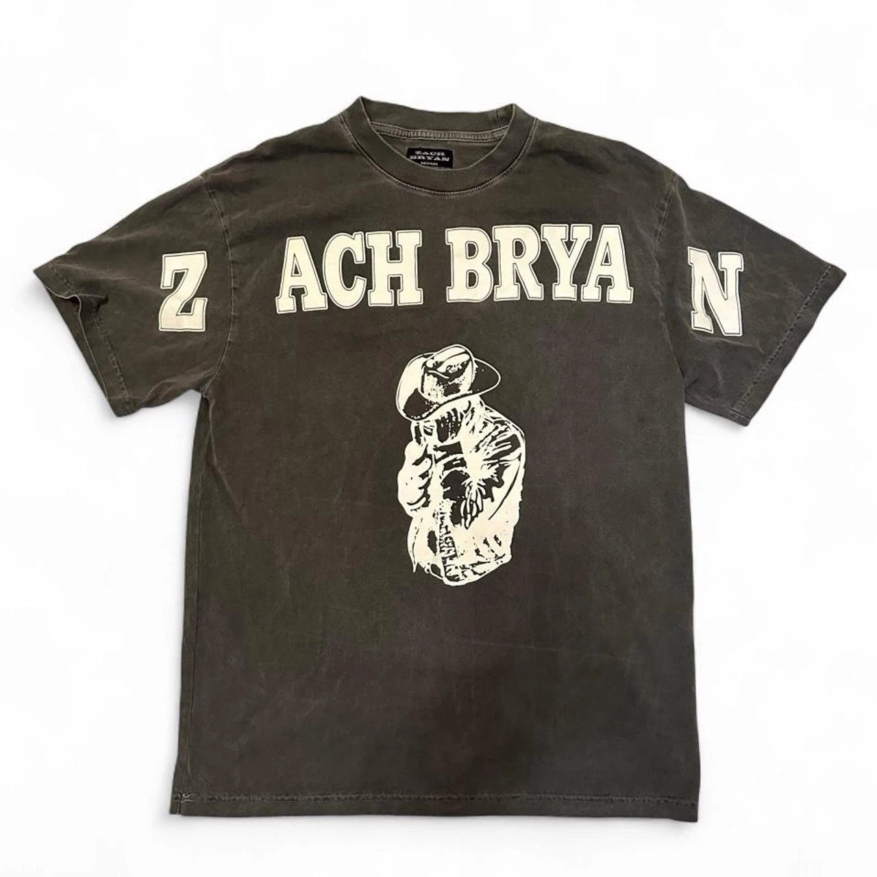 Authentic Zach Bryan T Shirt Cool Faded Gray Adult Medium Official Merch