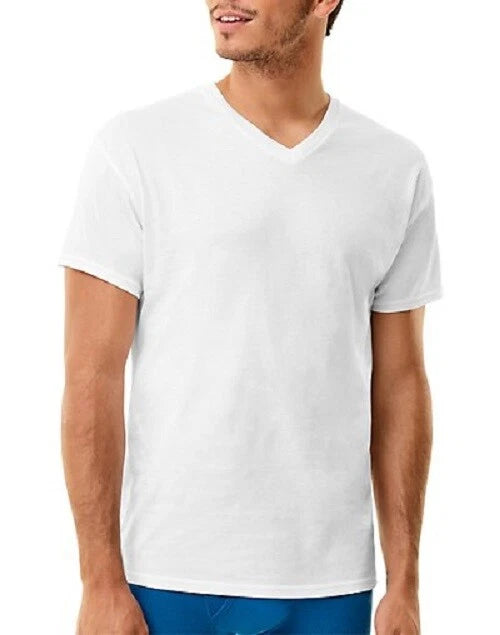 Hanes® Men's Luxury Essentials White V-Neck Undershirt 3-Pack   " TOP 1 " YZT2W3