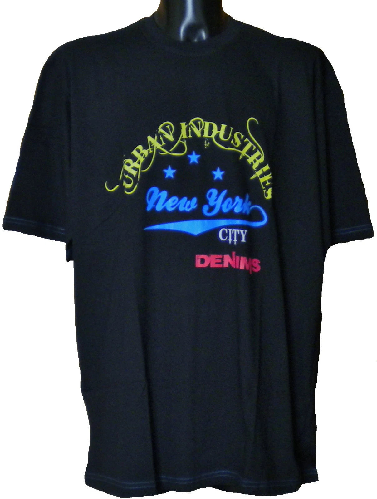 Mens Big Size Black Brooklyn Urban Industries 3XL T Shirt - ALMOST GONE!!