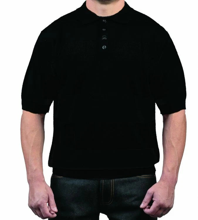 Lowrider Charlie Brown Men's Polo Shirt Solid Black Chicano Cascade Cholo OOP