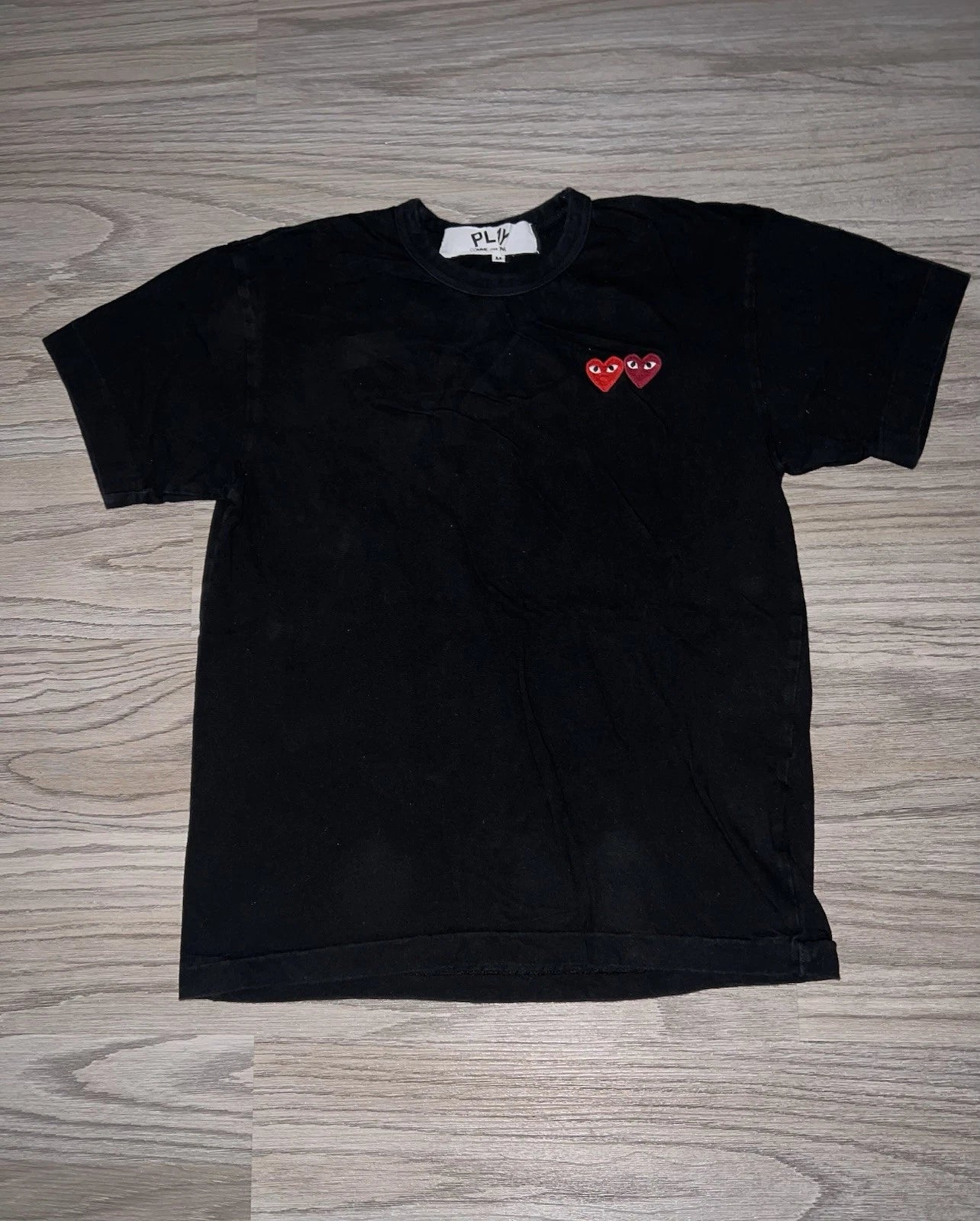 PLAY Comme Des Garcons Twin Harts Cotton Crewneck T-Shirt Mens Size (M) Designer