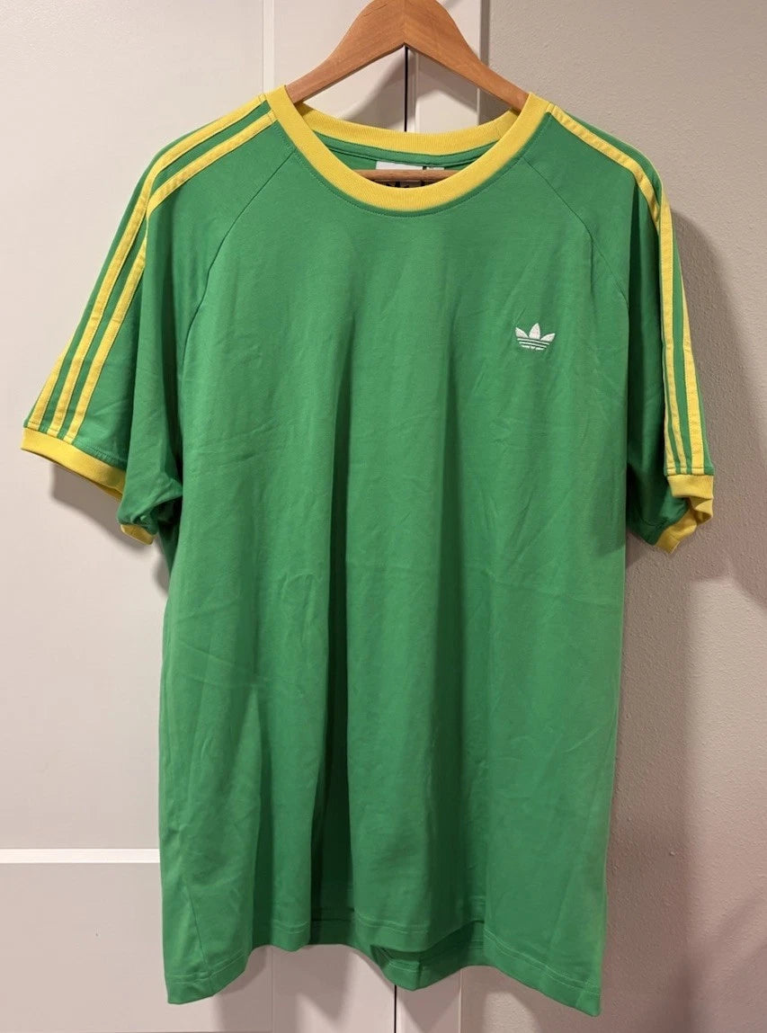 ADIDAS ORIGINALS CALIFORNIA 3 STRIPES TREFOIL SHIRT Green Energy Men’s XL JP4432
