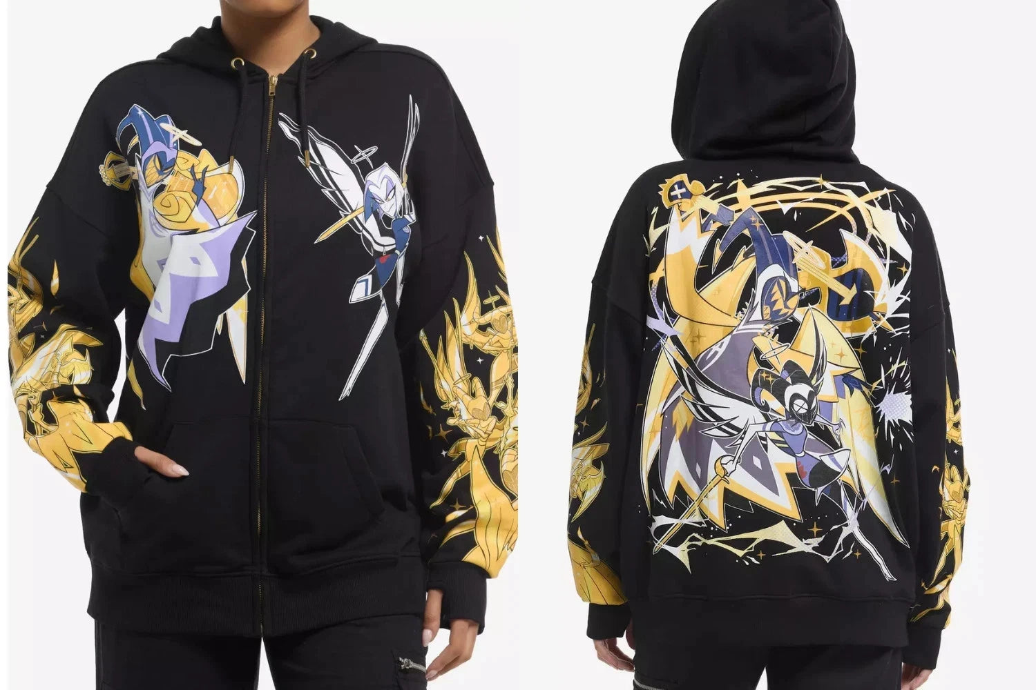 Hazbin Hotel Adam & Lute Exterminators All Over Print Zip Hoodie All Size