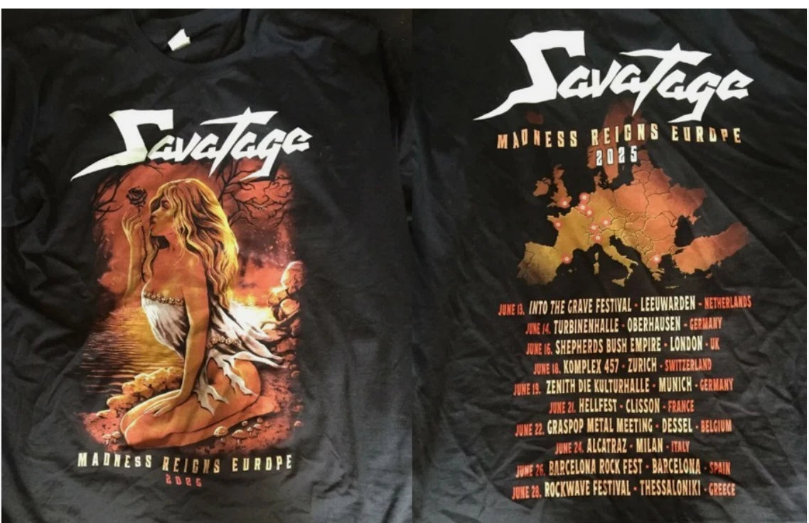 New Savatage Tour 2025 short sleeve black color 2 side shirt