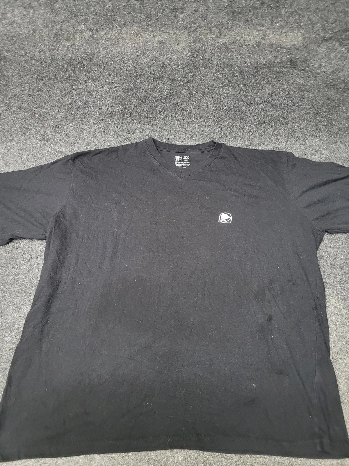 Taco Bell Shirt Mens 2XL Black V Neck Logo Graphic Fast Food Tee T-Shirt