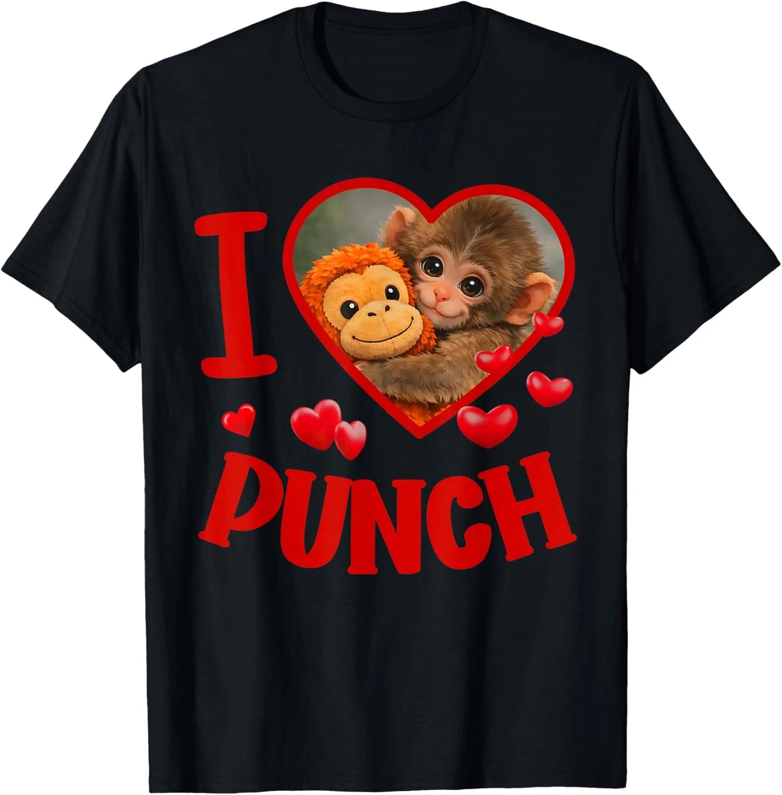 I Love Baby Monkey Punch Cute Meme T-Shirt