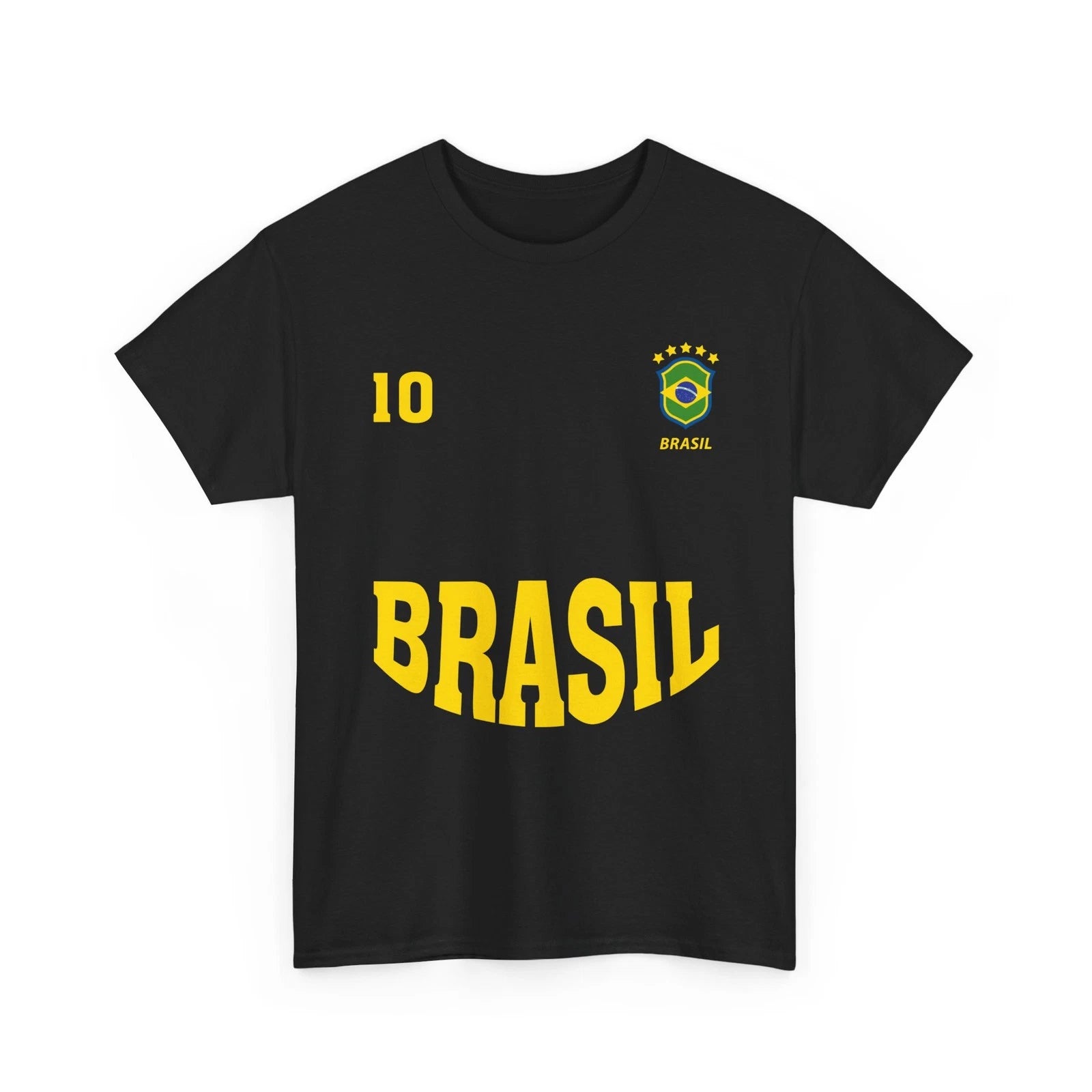 Brazil Brasil T-Shirt, Number 10 Brazilian Soccer Team Sports Fans Shirt