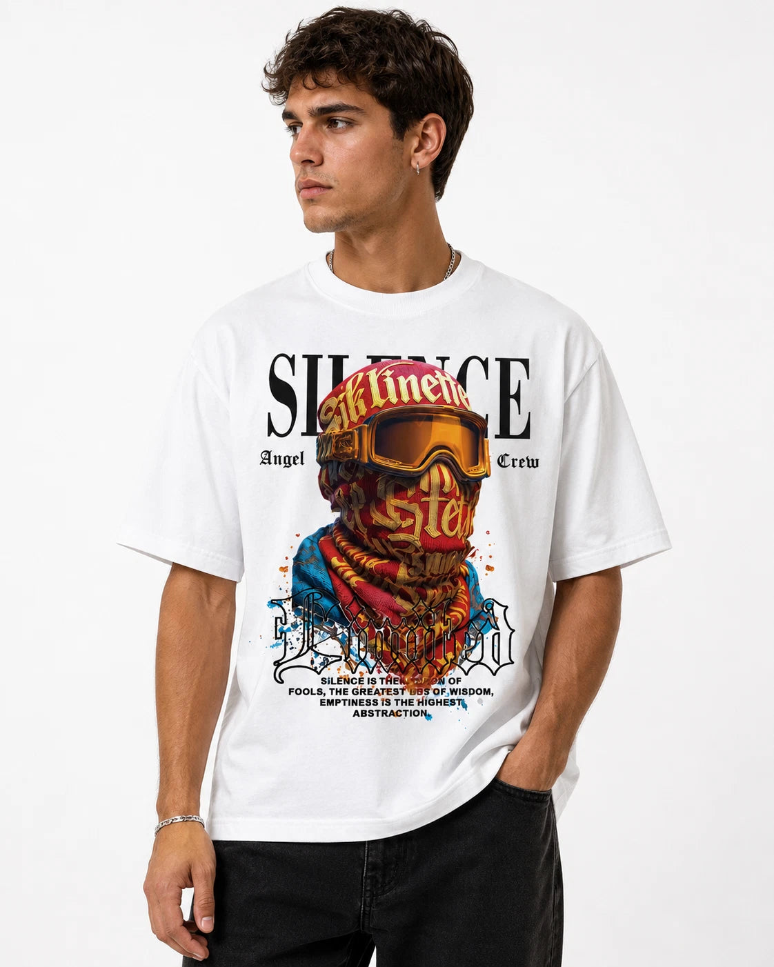 Vintage Streetwear Graphic T-Shirt Urban Motorcycle Rider Oversized Tee