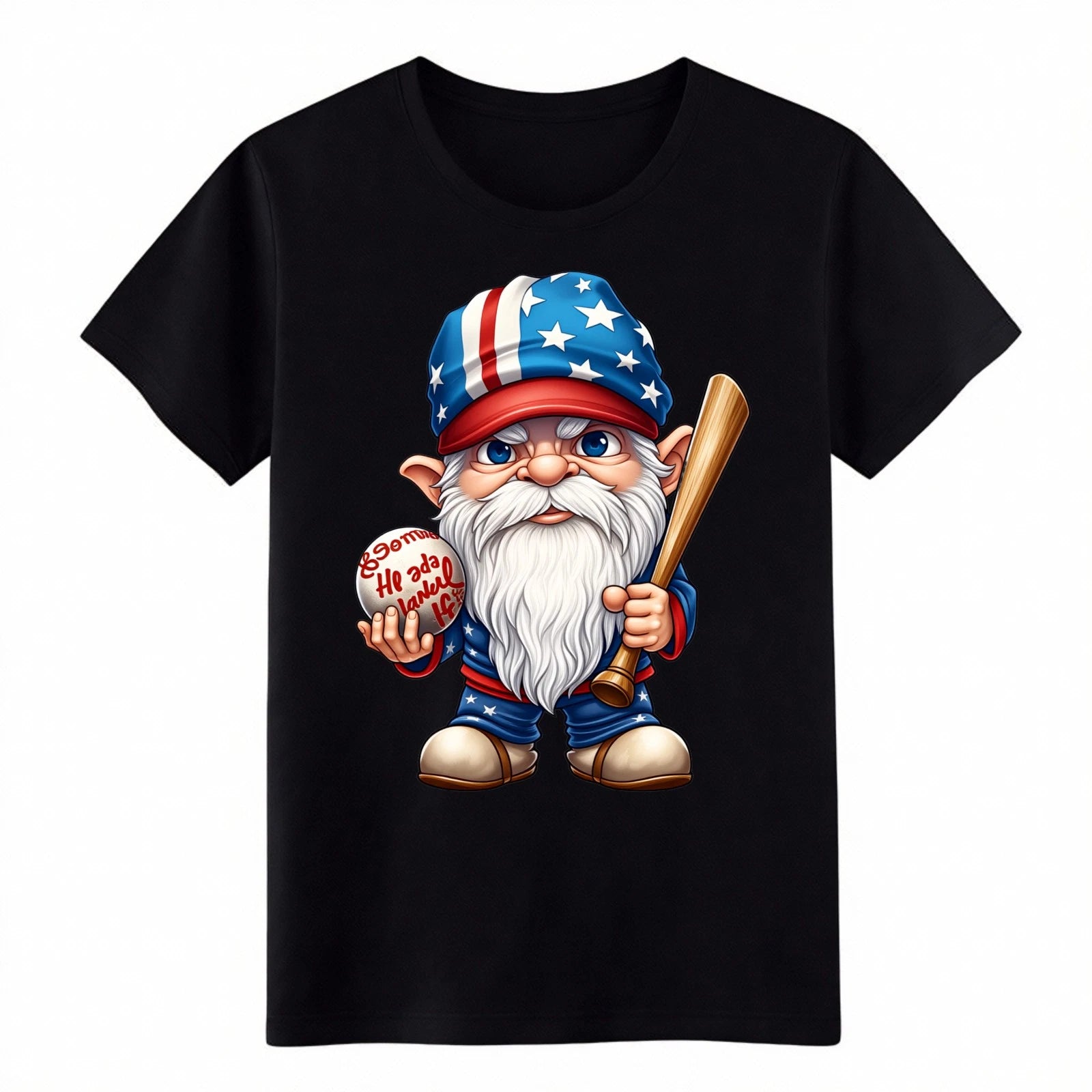 USA Gnome Baseball Player Shirt | 4th of July Patriotic American Flag Cap