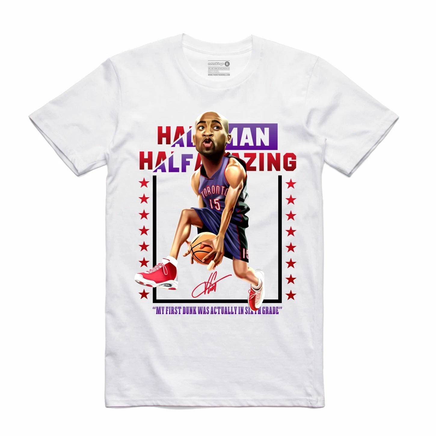 NEW Streetwear on Demand HALF MAN HALFAMAZING WHITE Tee Shirt SMALL-3XLARGE