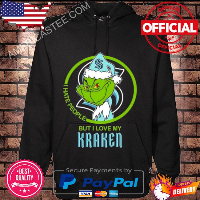 Santa grinch I hate people but I love my seattle kraken 2023 shirt