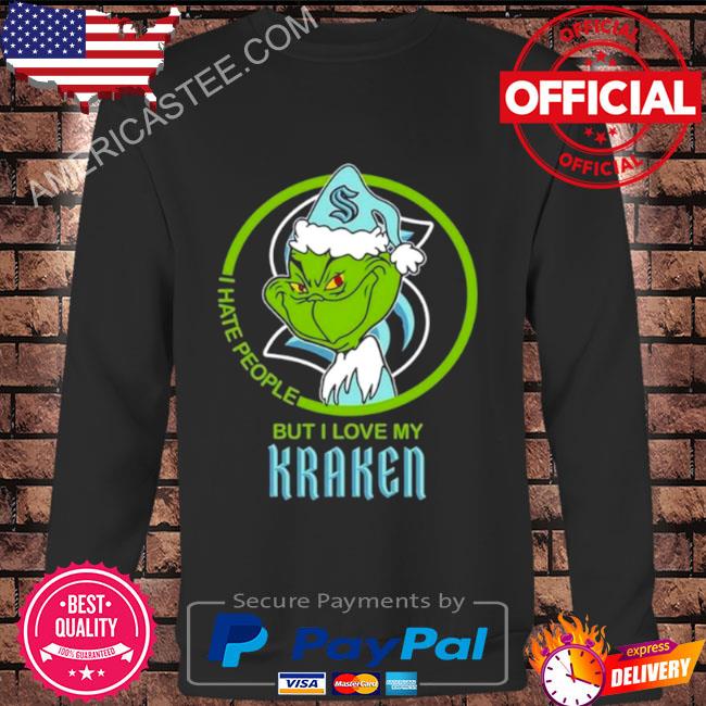 Santa grinch I hate people but I love my seattle kraken 2023 shirt