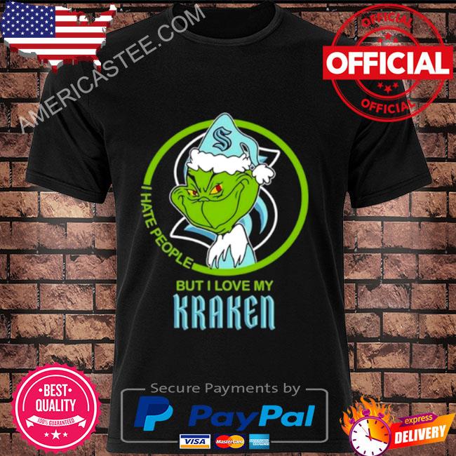 Santa grinch I hate people but I love my seattle kraken 2023 shirt