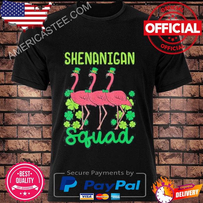 Shenanigan Squad Flamingo Cute St Patricks Day Bird Animal T-Shirt