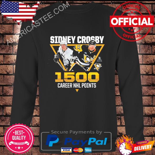 Sidney Crosby Pittsburgh Penguins 1,500 Career Points T-Shirt
