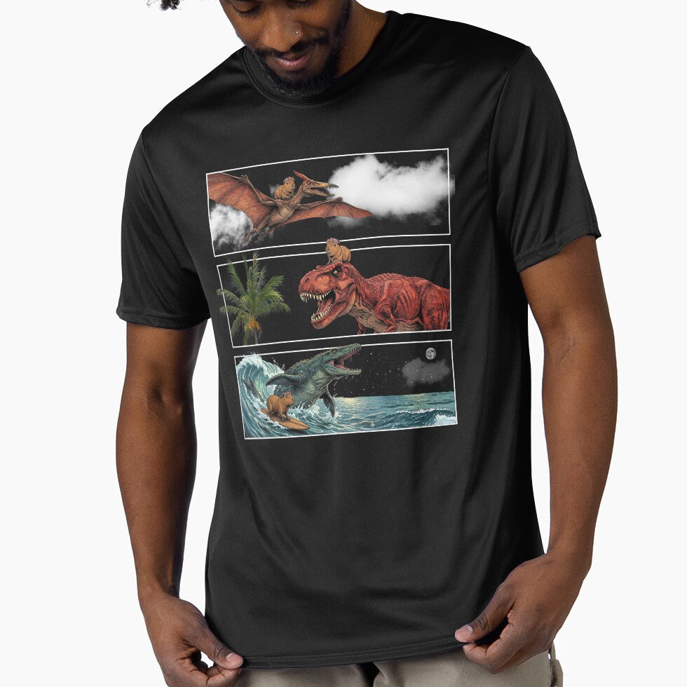 Capy & his prehistoric friends by Pixeloom Store T-Shirts, Hoodie, Sweatshirt | BlankRebels.com (Image 1)