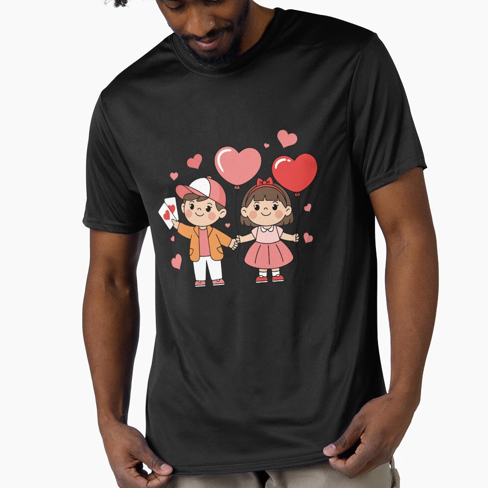 Sweet Kid Couple with Heart Balloons by MrNobody-Style T-Shirts, Hoodie, Sweatshirt | BlankRebels.com (Image 1)