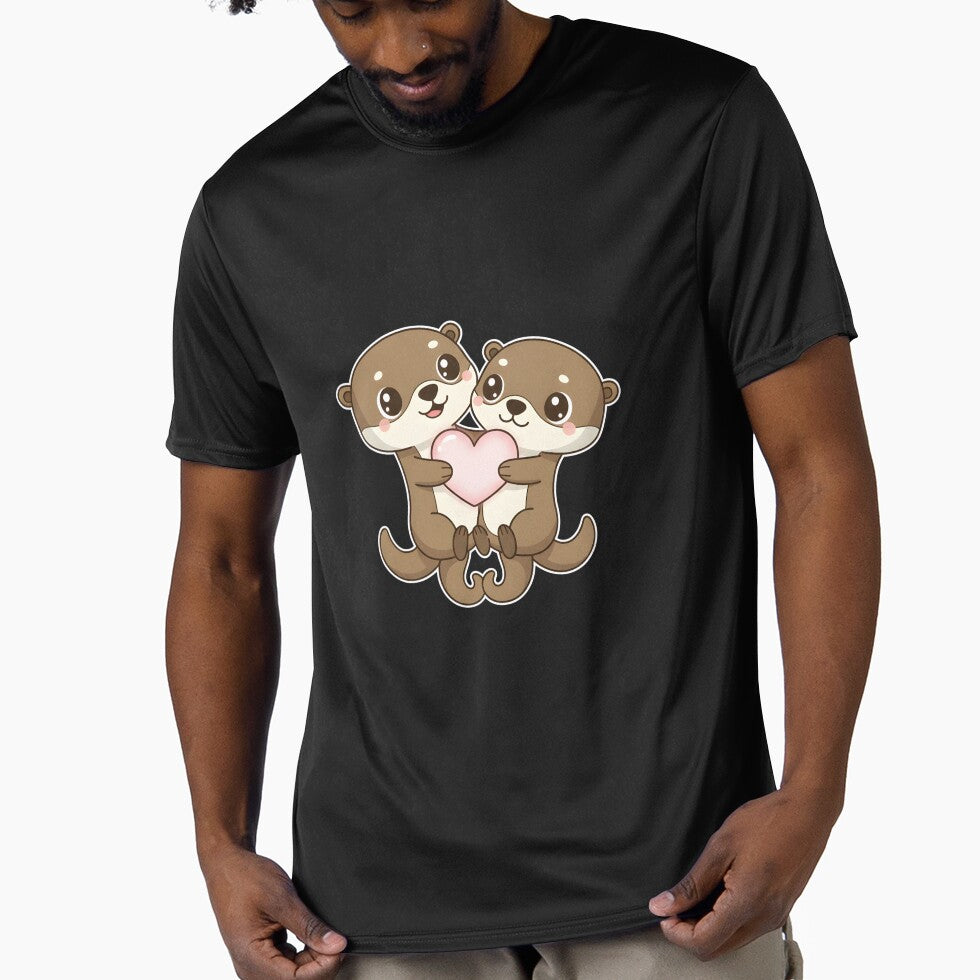 Adorable Otters Holding Heart by Nocturnal-Vines T-Shirts, Hoodie, Sweatshirt | BlankRebels.com (Image 1)