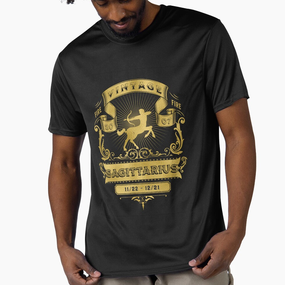 The Zodiac Sign of Sagittarius Golden Vintage 2007 by rhombusOnion T-Shirts, Hoodie, Sweatshirt | BlankRebels.com (Image 1)