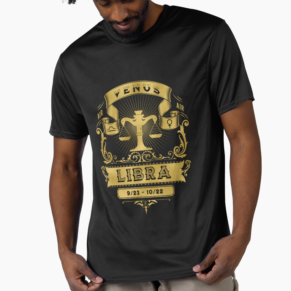 The Zodiac Sign of Libra Golden by rhombusOnion T-Shirts, Hoodie, Sweatshirt | BlankRebels.com (Image 1)