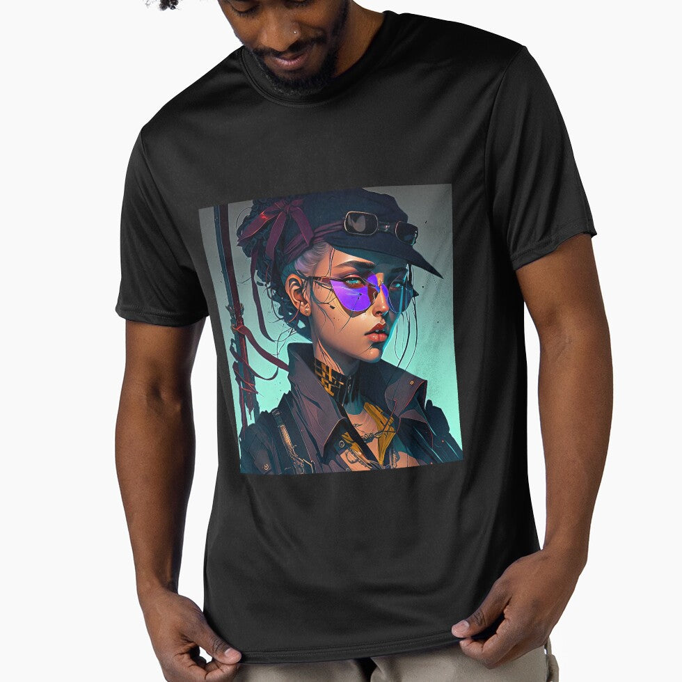 Female Cyberpunk Assassin Poster Print by Charlies-Artbox T-Shirts, Hoodie, Sweatshirt | BlankRebels.com (Image 1)