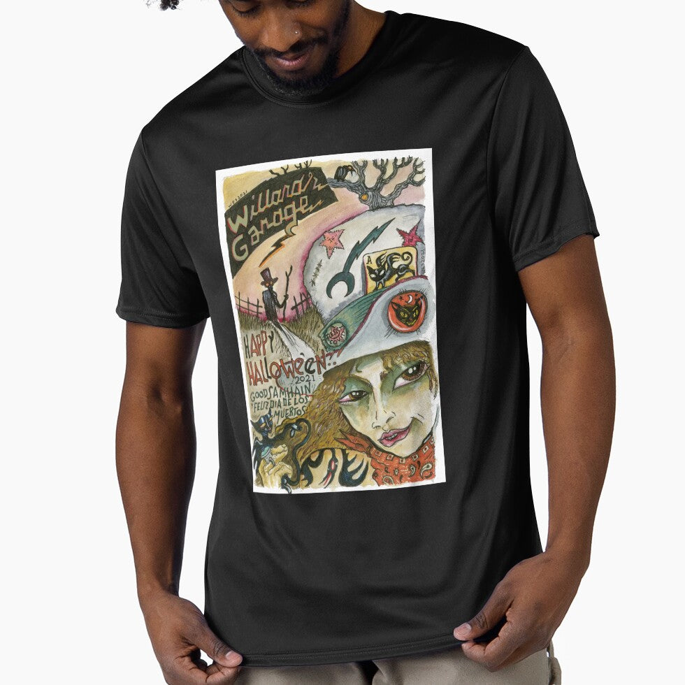 Halloween Black Cat Samhain Wes Freed Willard's Garage by WEBuyApparel T-Shirts, Hoodie, Sweatshirt (Image 1)