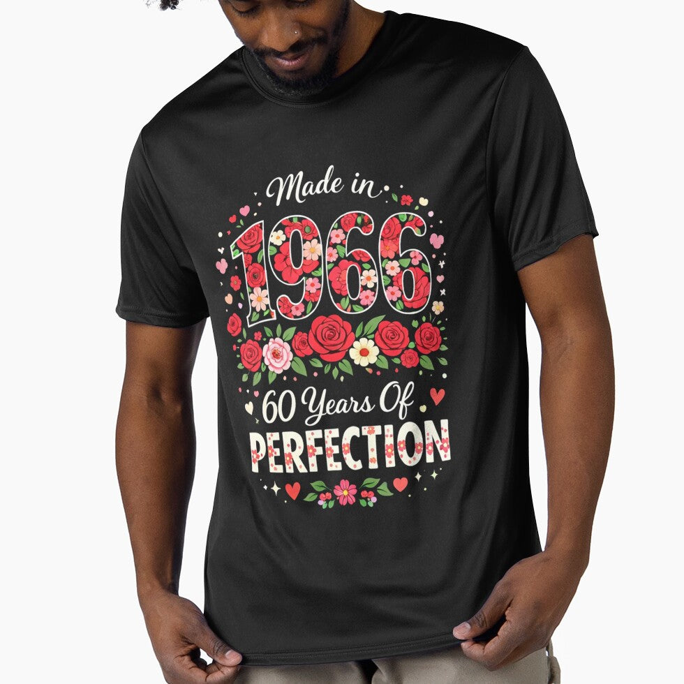 Made In 1966 Floral 60th Milestone Girly by Run to Creations T-Shirts, Hoodie, Sweatshirt | BlankRebels.com (Image 1)