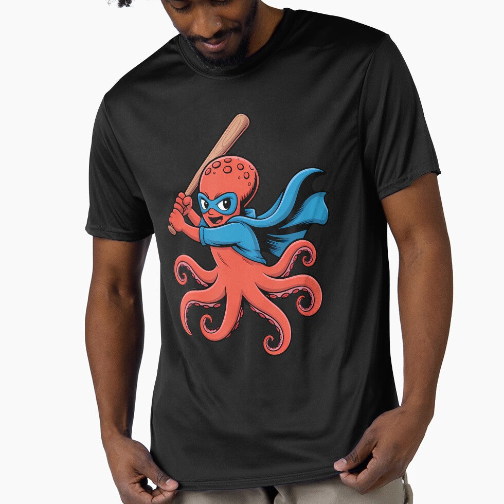 Baseball Octopus As A Superhero by caiknelinex