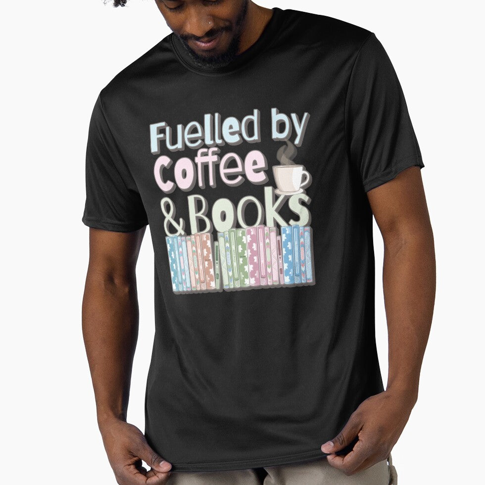 Pastel Fuelled by Coffee And Books Slogan by TrulyEpoque T-Shirts, Hoodie, Sweatshirt | BlankRebels.com (Image 1)