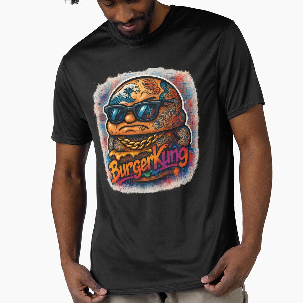 Yakuza Burger Graffiti Art | Tattooed Cheeseburger Street Boss | BURGER KUNG Urban Mural Design by NeepDesign... (Image 1)