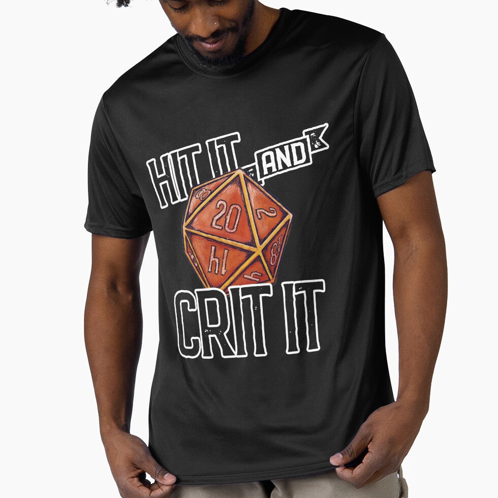 Hit It & Crit It - Original Red D20 by RoamingGeek T-Shirts, Hoodie, Sweatshirt | BlankRebels.com (Image 1)