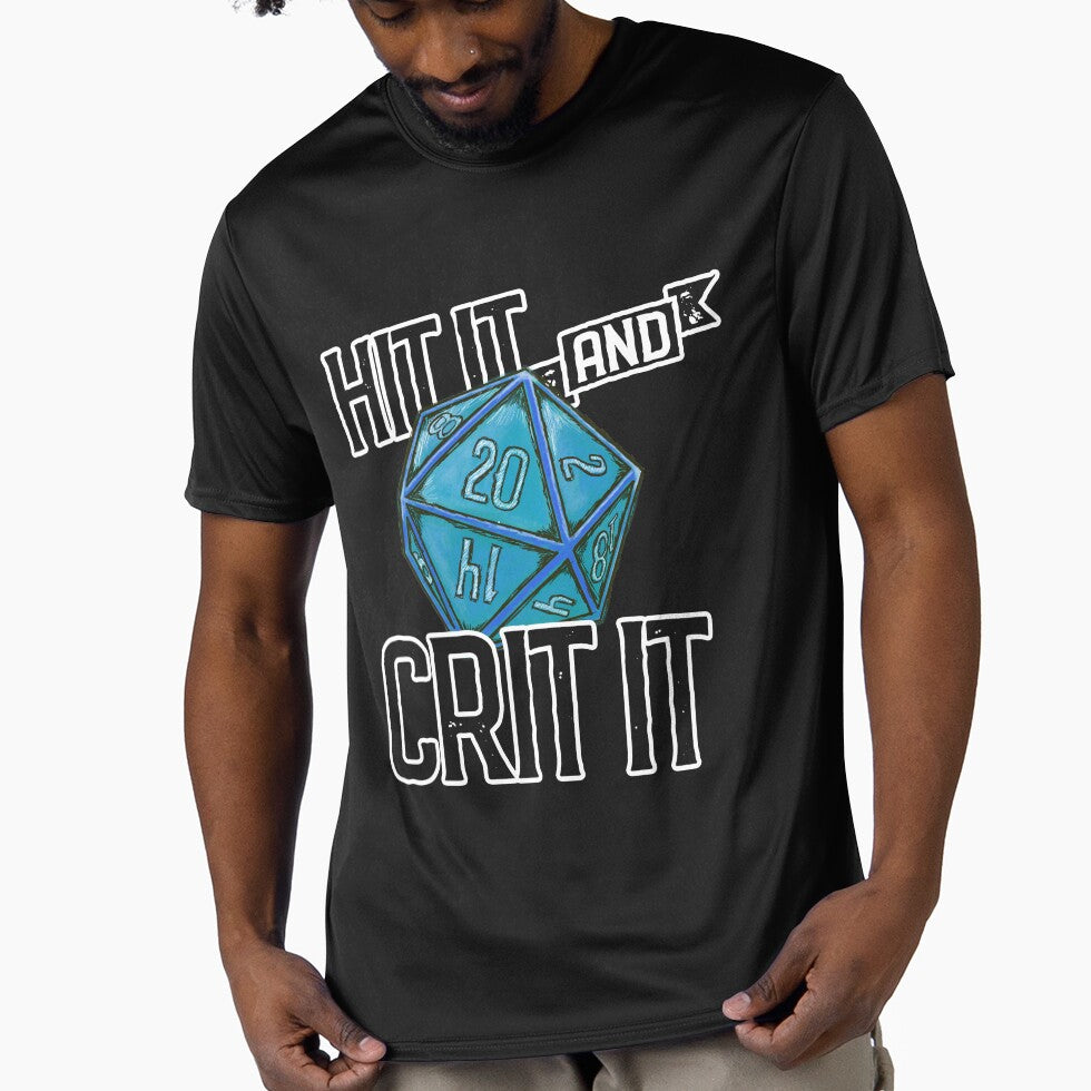 Hit It & Crit It - Ice D20 by RoamingGeek T-Shirts, Hoodie, Sweatshirt | BlankRebels.com (Image 1)