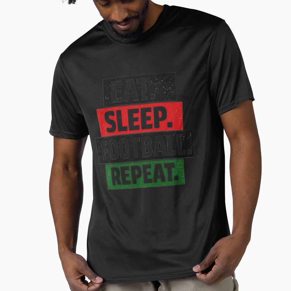 Eat Sleep  Football  Repeat -T-Shirt Design by MaafiaArtsThai