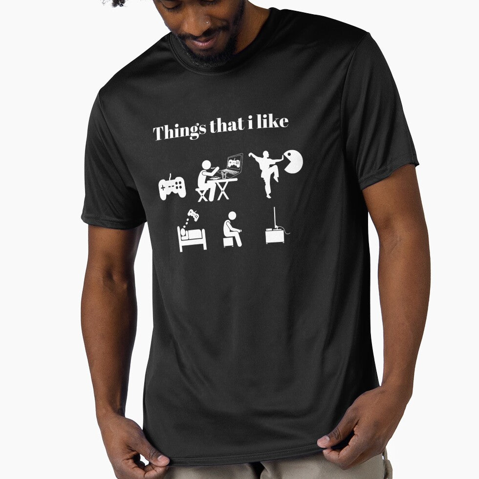 Things that i like - text based & icons design - White text by Nemesiscrowd T-Shirts, Hoodie, Sweatshirt (Image 1)