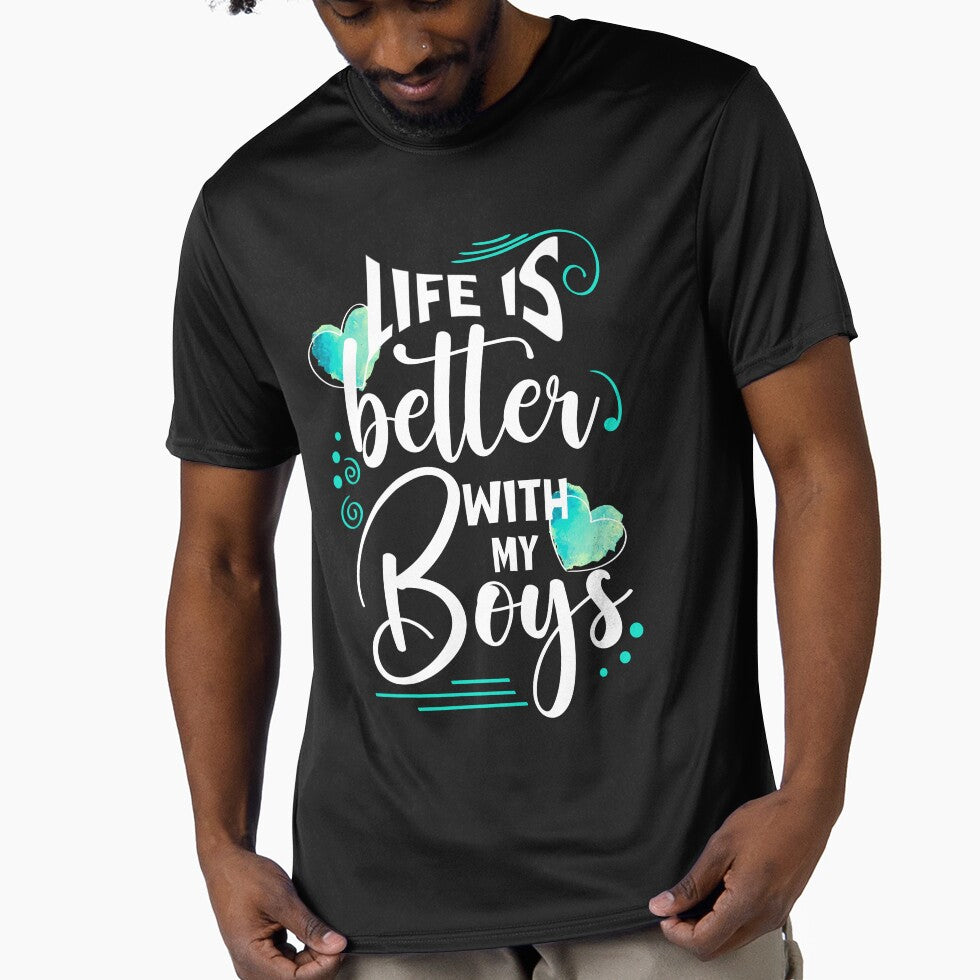 Life is Better With My Boys, Mom Quote, Mother's Day Gift by orangeblue21 T-Shirts, Hoodie, Sweatshirt (Image 1)