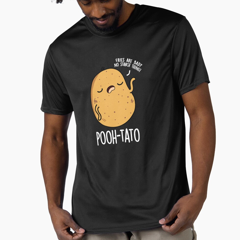 Pooh-tato Funny Potato Pun (Dark BG) by punnybone