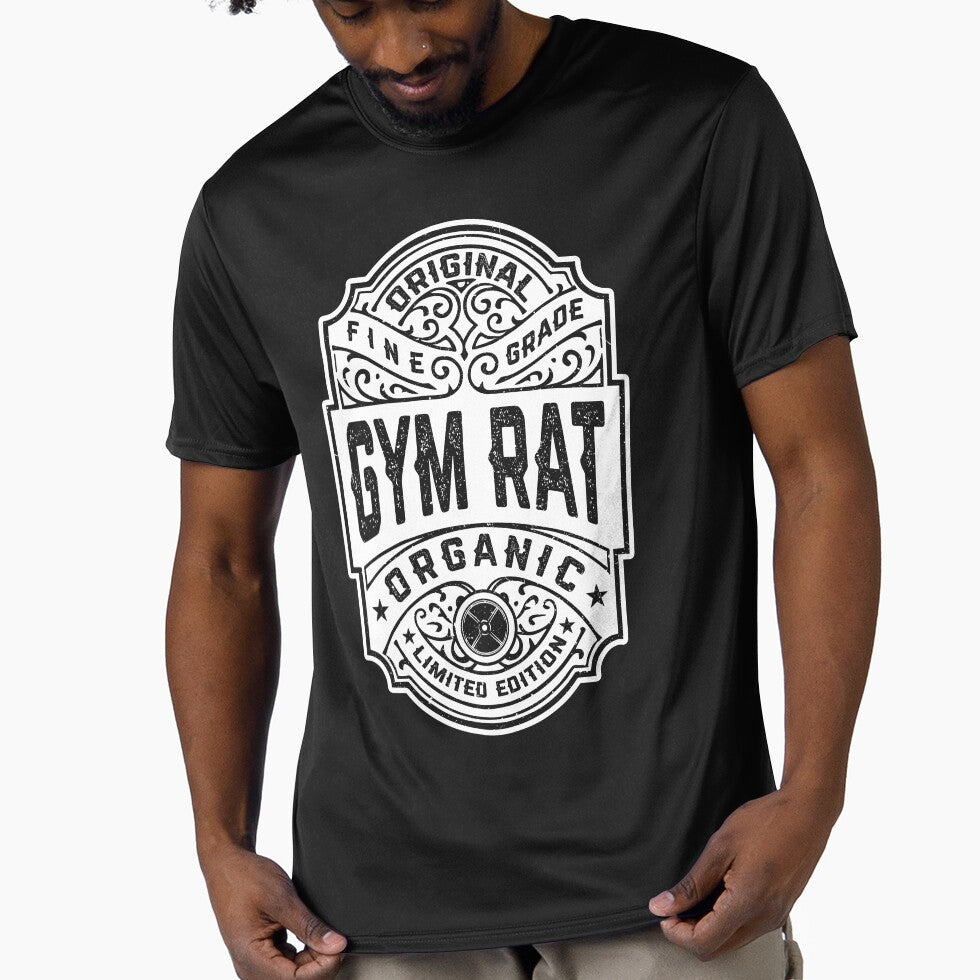 Gym Rat Vintage Whiskey Label Bodybuilding Gym Workout Men by GrandeDuc T-Shirts, Hoodie, Sweatshirt (Image 1)