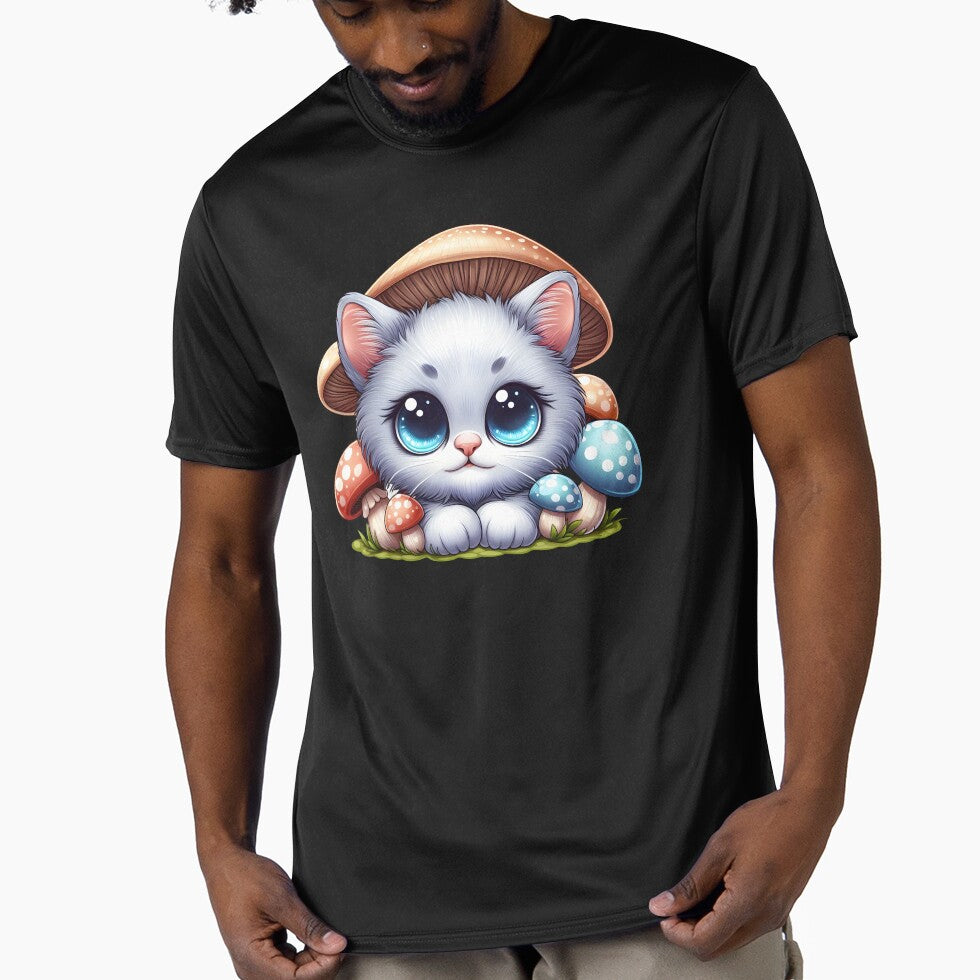 Cute Mushroom Aesthetic Cottagecore Cat by GalaxyGraffiti T-Shirts, Hoodie, Sweatshirt | BlankRebels.com (Image 1)