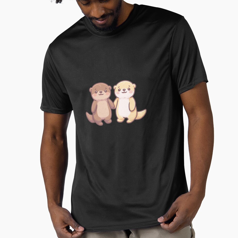 kawaii otters holding hands by CollieCreates T-Shirts, Hoodie, Sweatshirt | BlankRebels.com (Image 1)