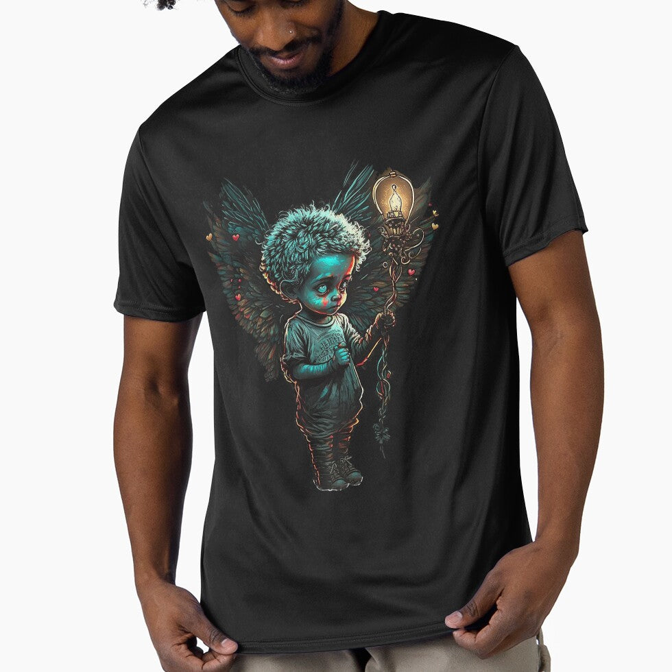 Gothic Cherub with Light Bulb Balloon Design Perfect for Valentines Day by Bits-X-Pieces T-Shirts, Hoodie,... (Image 1)
